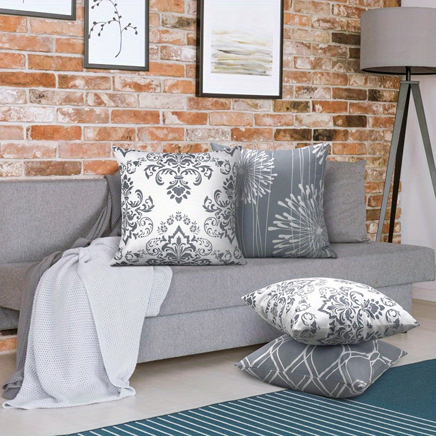 Gray Throw Pillow Covers Decorative Pillows Cover Cases Couch For