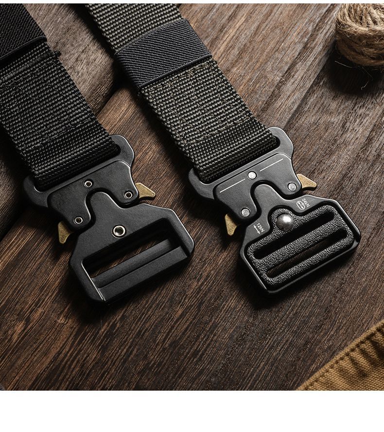 Cinturón táctico para hombre, brújula de caza al aire libre del ejército,  multifunción, combate, supervivencia, Cuerpo Marino, lona para cinturones  de lujo de nailon para hombre Dengxun unisex