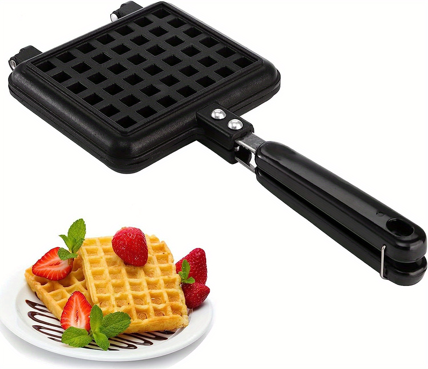 1pc nonstick waffle maker pan stove     for   sandwich toaster breakfast sandwich maker cookware kitchenware kitchen accessories details 2