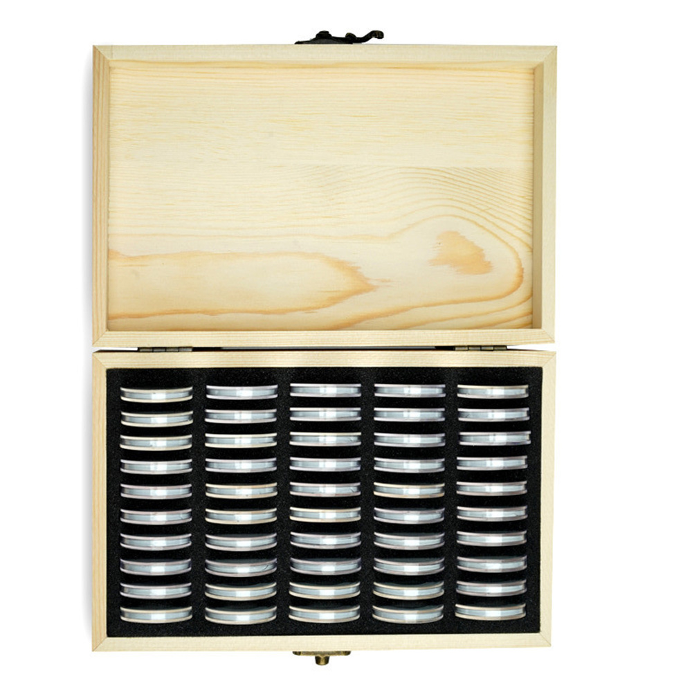 Image of 1set Coin Storage Wooden Box Adjustable 50pcs And Opening Anniversary Commemorative Coin Collection Box Zodiac Storage Box Coin And Coin Protection Box