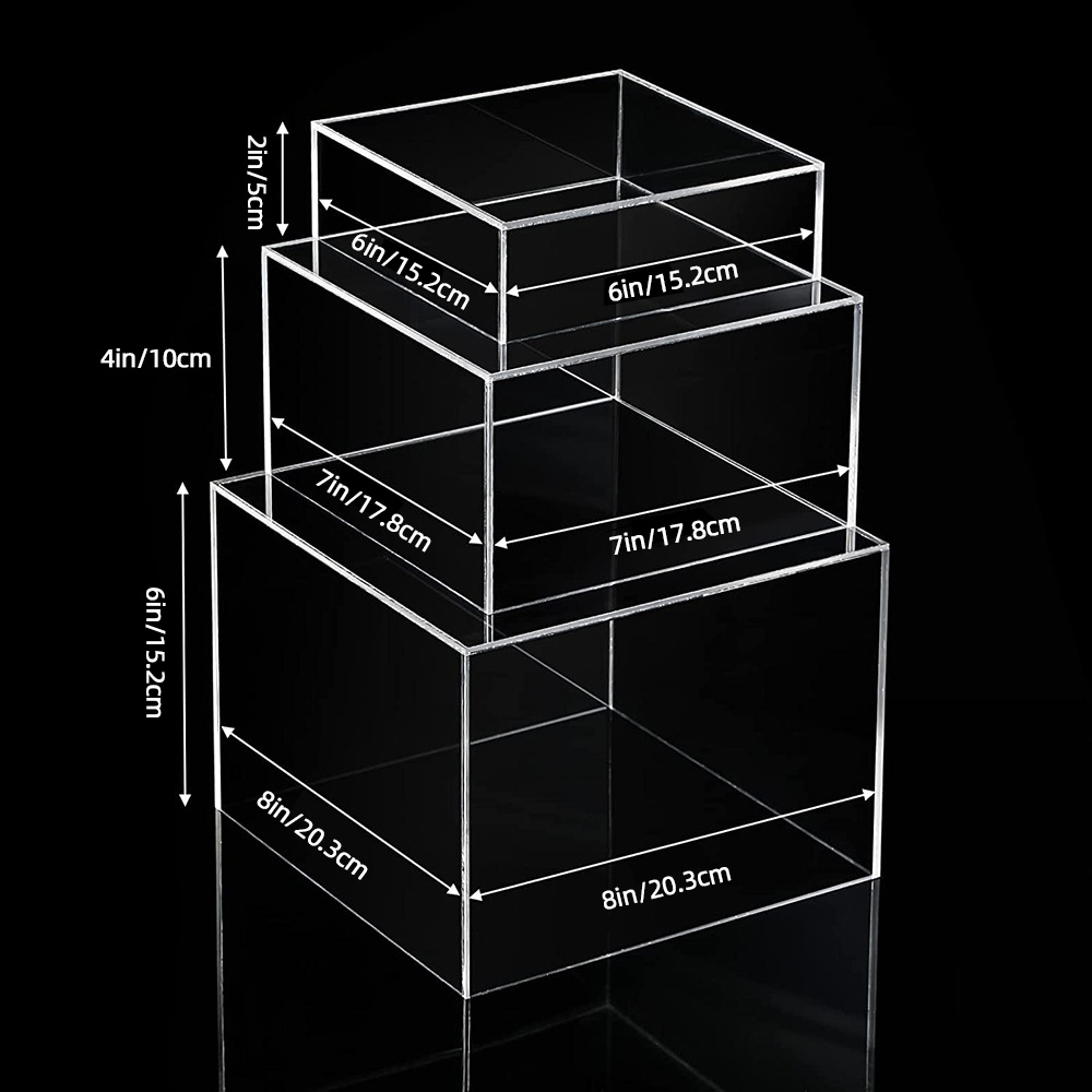 Acrylic Display Risers Acrylic Boxes Acrylic Display Nesting - Temu