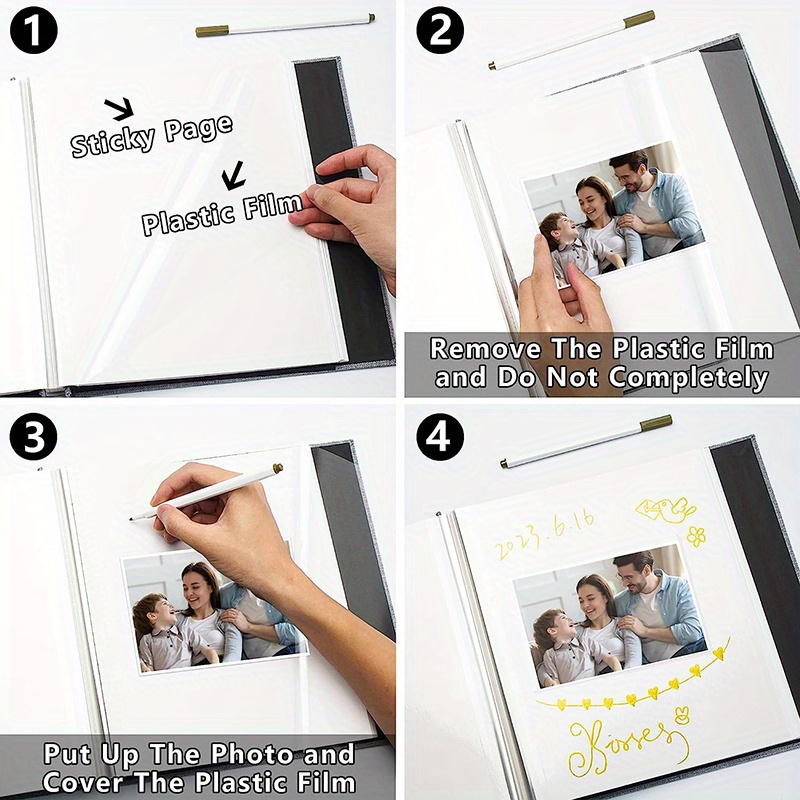 Plain Linen Album Scrapbook Diy,self Adhesive Stick Photo Album