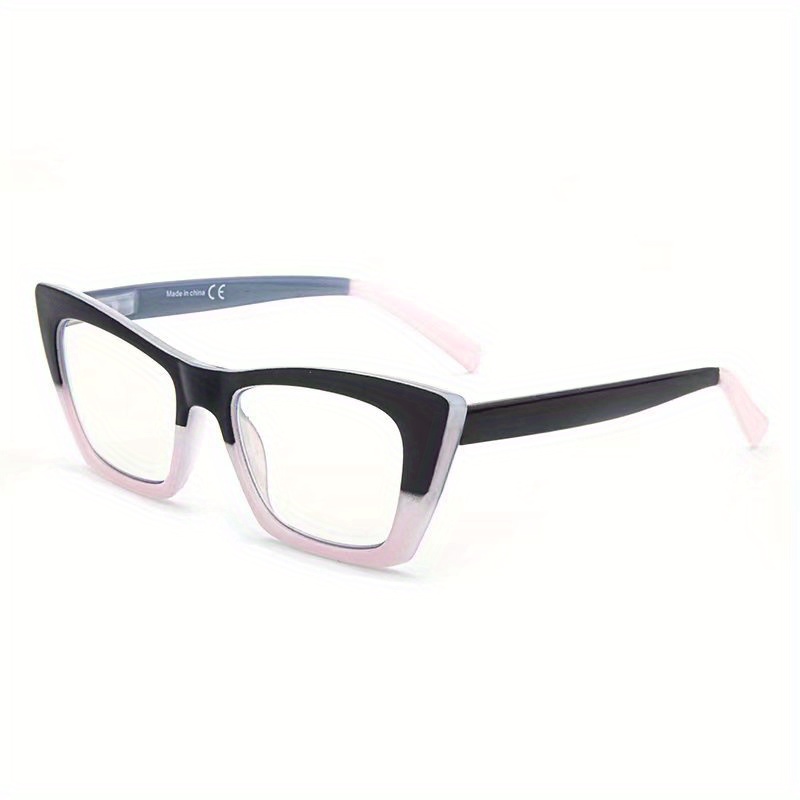 1pc Mens Cat Eye Glasses Cute Oversized Square Spring Hinge Glasses