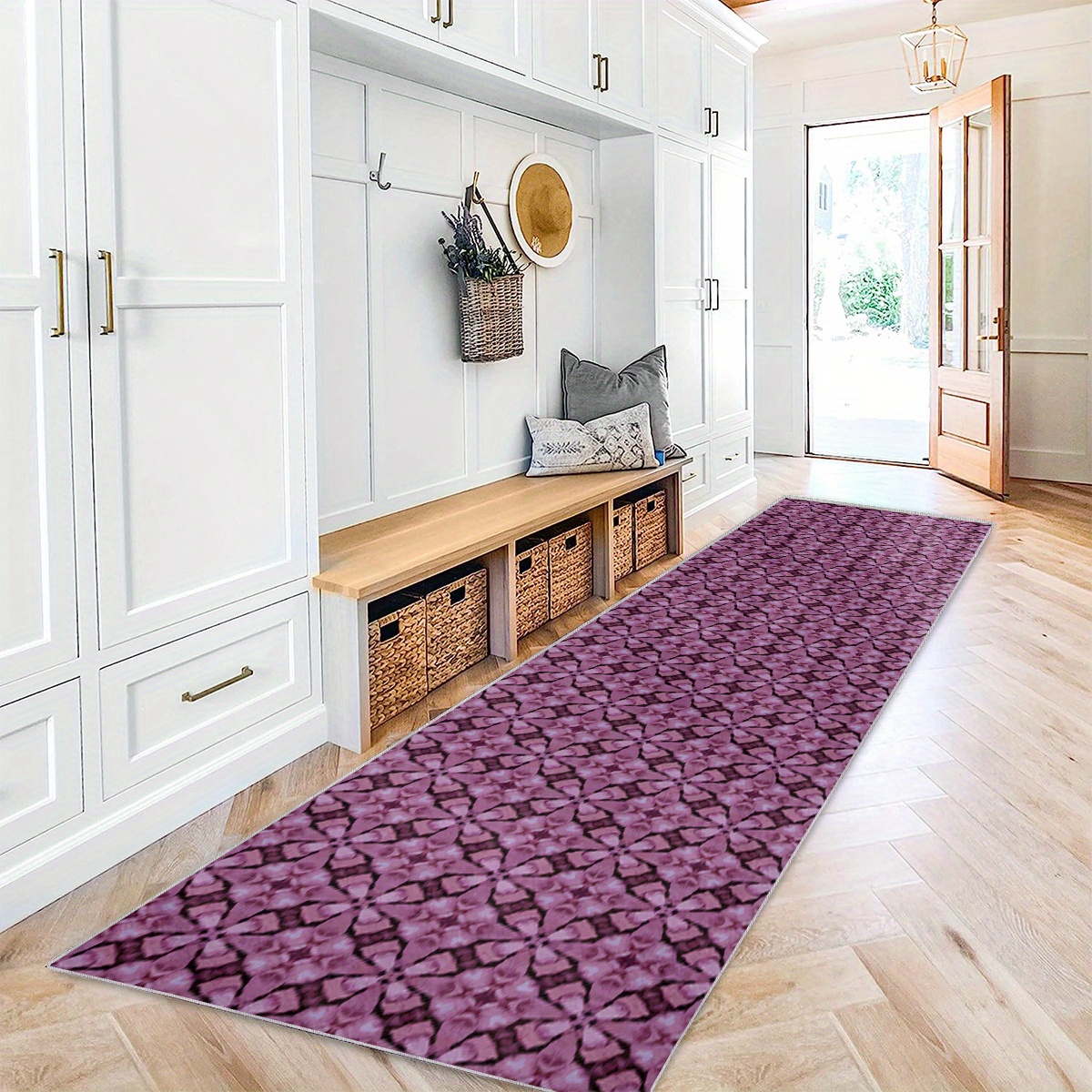 Geometric Absorbent Non Slip Rugs, Laundry Room Rug Long Oriental Hallway  Rug Runner Kitchen Mat, Soft Non Slip Machine Washable Stair Carpet Runner  For Hall Living Room Bedroom Sunroom Hardwood Floors 