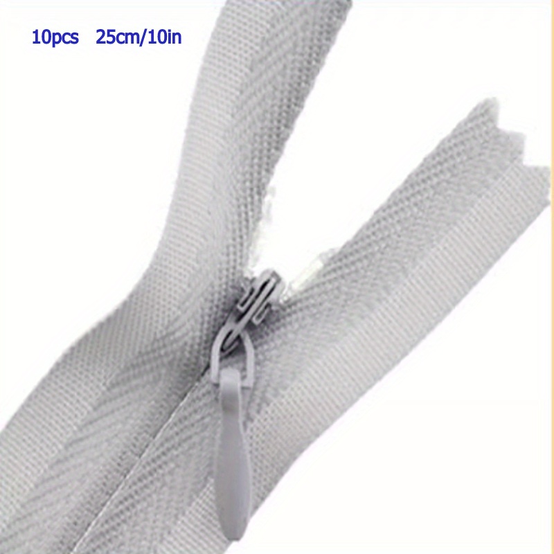 Cremallera Invisible de nailon para manualidades, accesorios de costura de  tela, 18cm, 25cm, 30cm, 40cm, 50cm, 60cm, 70cm, 3 #, 10 unids/lote por  paquete - AliExpress