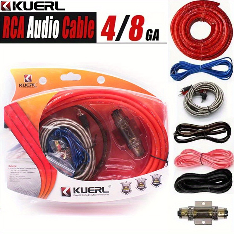 Car Audio Cable Kit 1500W Amp Amplifier Install RCA Subwoofer Sub Wiring 8  Gauge