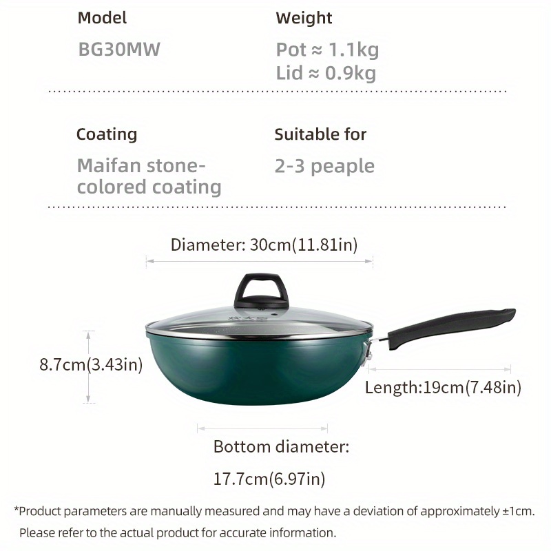 1pc, Non-Stick Cast Iron Skillet, 30cm/11.81'' Woks & Stir-Fry Pans,  Griddle, Chef's Pans, For Gas Stove Top And Induction Cooker, PFOA Free,  Cookware