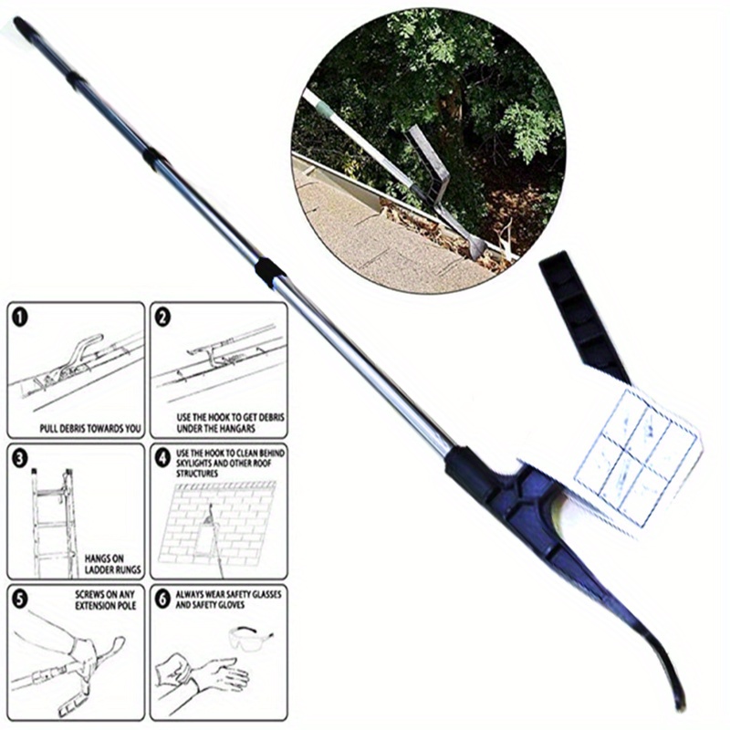 Household Gutter Cleaning Tool (hook And Iron Rods) Gutter - Temu