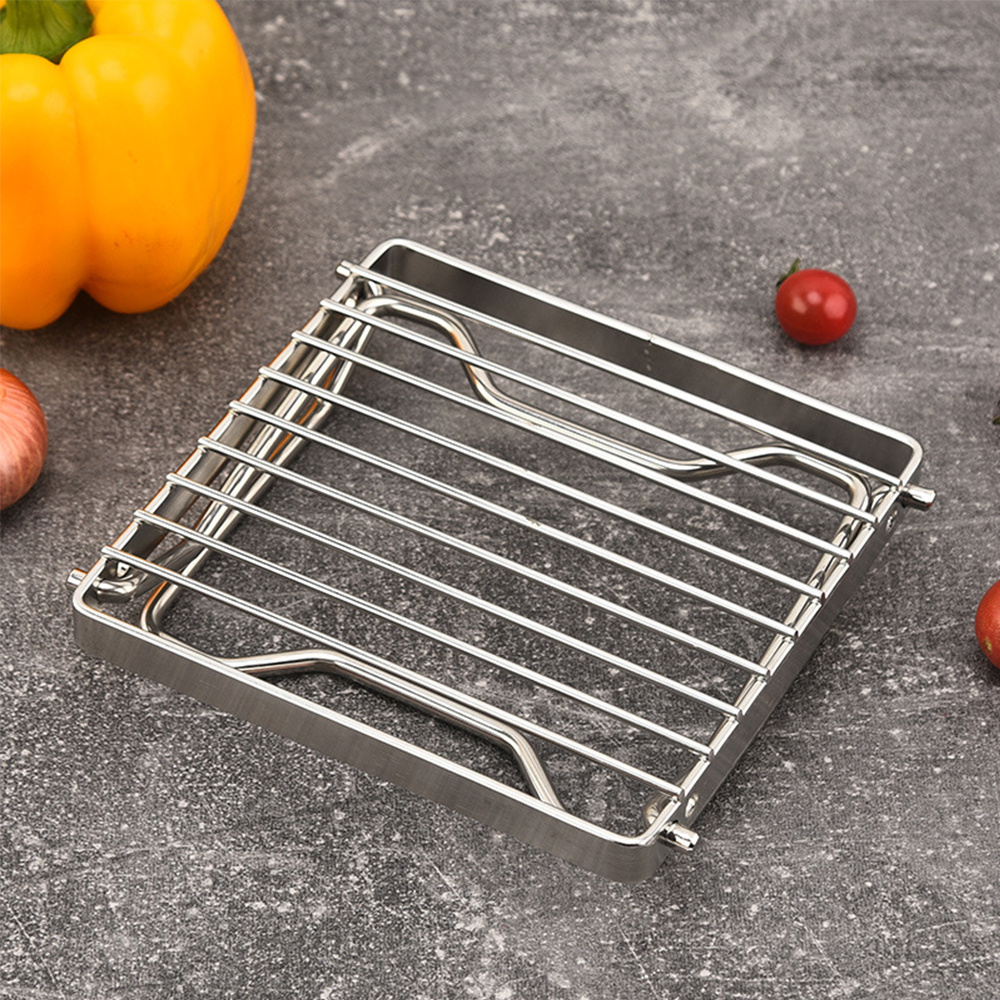 Folding Stainless Steel Camping Campfire Grill Rack For Barbecue 