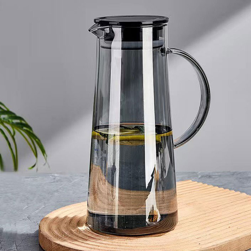 1pc, Glass Pitcher With Lid, 60.87oz Heavy Duty Water Pitcher, Drink  Carafe, For Hot And Cold Beverges, Drinkware, Glass Cup Available