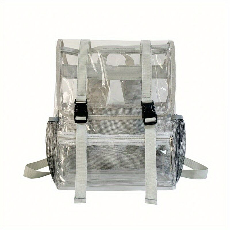 Clear Flap Backpack Waterproof PVC Daypack