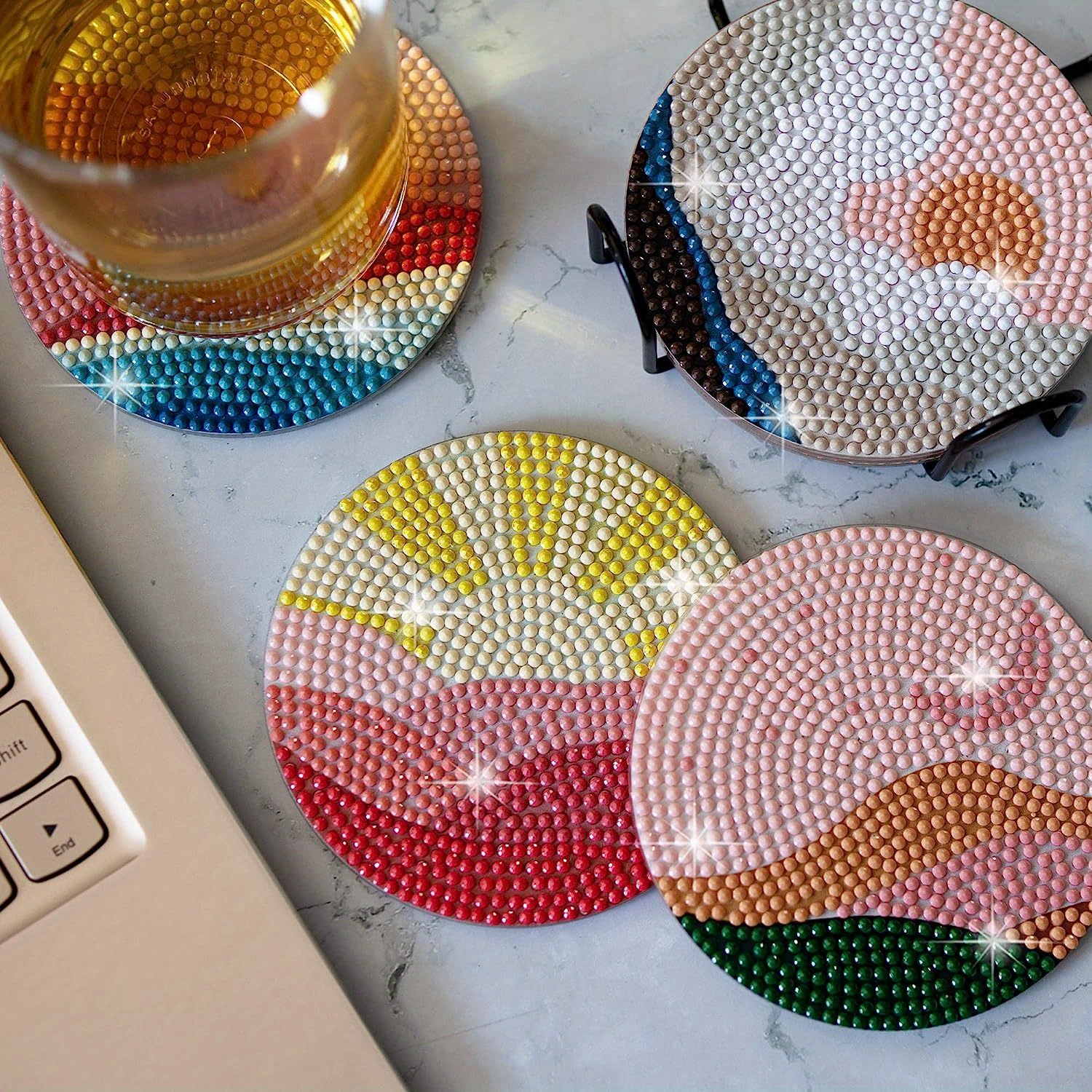 Diamond Painting Coasters Diy Boho Diamond Art Kits For - Temu