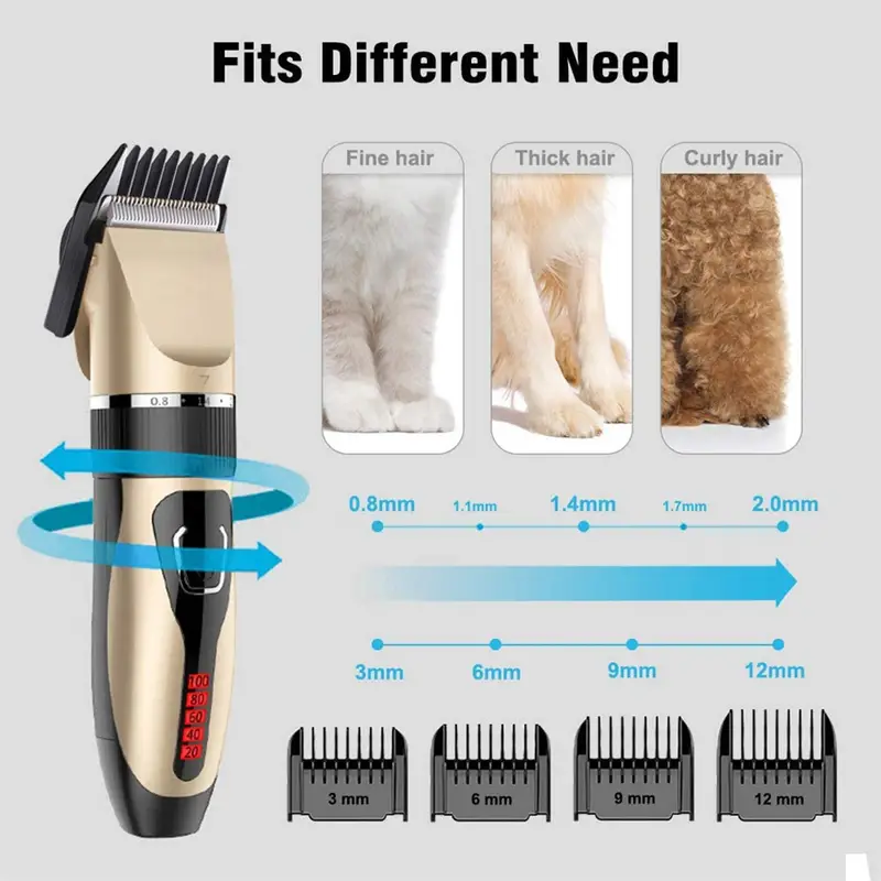 Electric Hair Clipper Professional Electric Hair Trimmer For Men Hair Cutting Machine Rechargeable Barber Hair Cutting Grooming Tools For Pets details 15