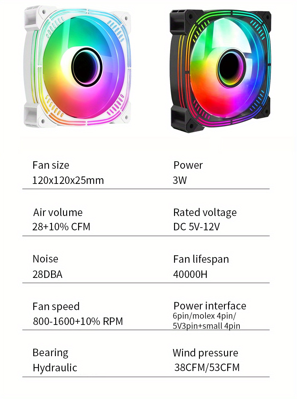 200mm Case Fan Large Air Volume Silent Low Noise ARGB Light Synchronization Hydraulic Bearing Computer Fan