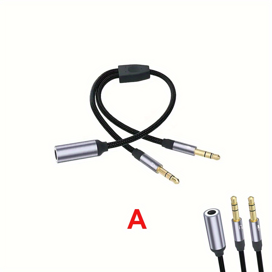 Y Splitter AUX Câble Rallonge Doré 3,5 Mm Jack Microphone Casque