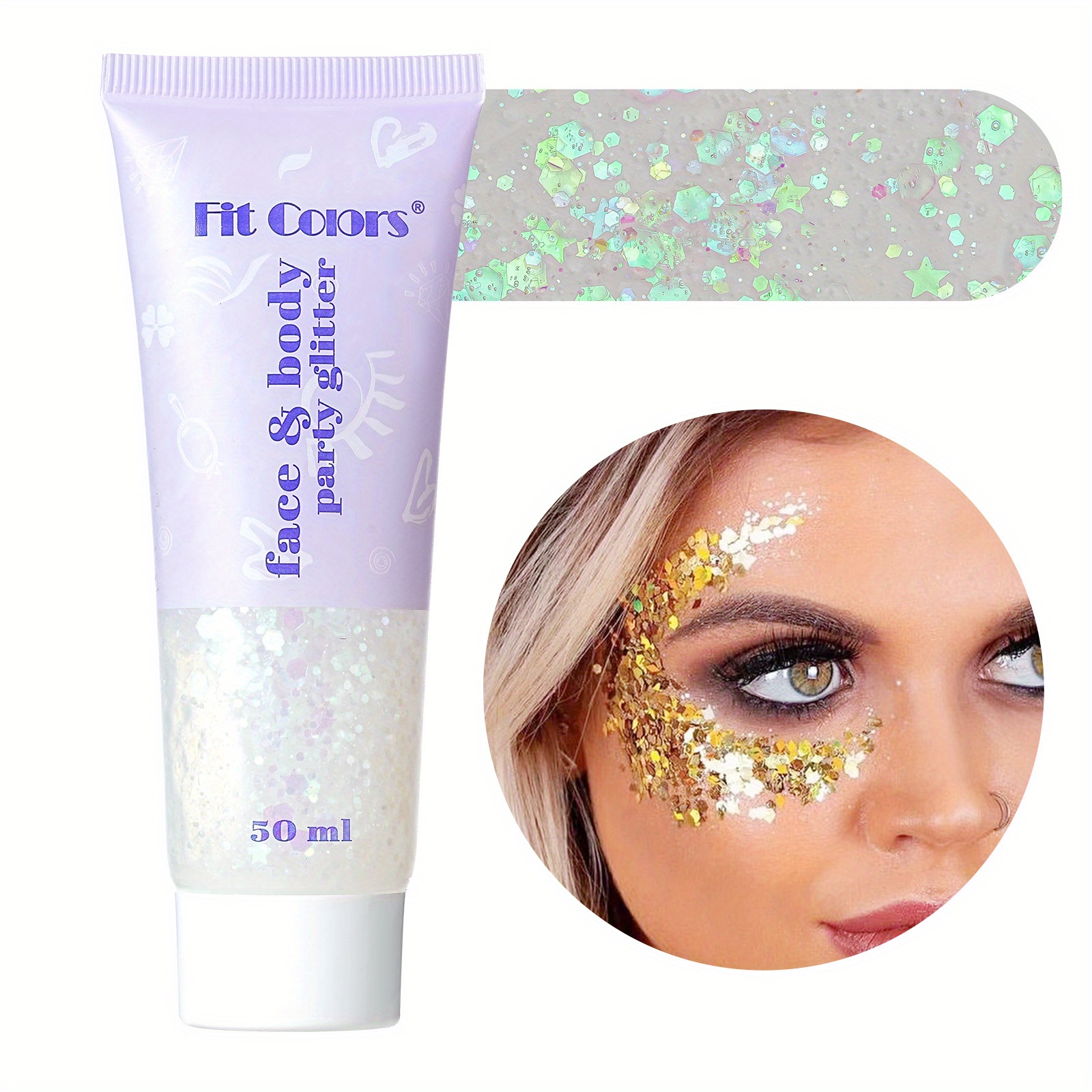 Glitter Easy To Apply Sequin Gel Mermaid Scale Face Body - Temu