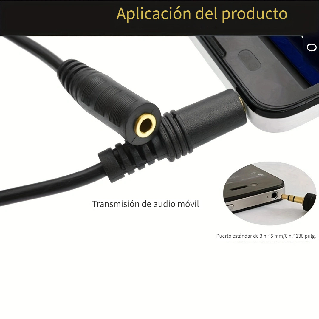 3.5 Cable Extensión Audio Cable Audio 3.5 Mm Macho Hembra Cable Extensión  Auriculares - Tecnología - Temu