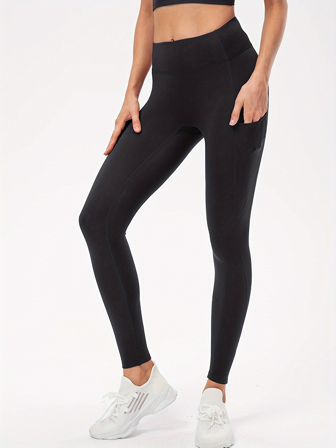 Solid High Waist Skinny Leggings Casual Butt Lifting Thermal