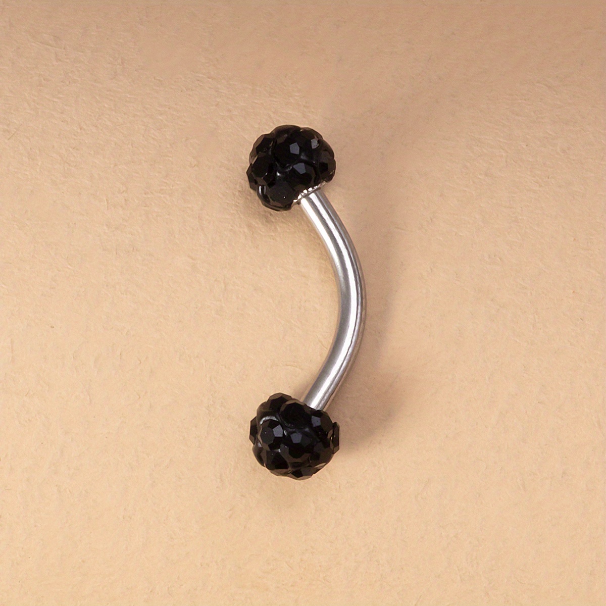 Rhinestone Ball Curved Barbell Eyebrow Rings Lip Belly - Temu