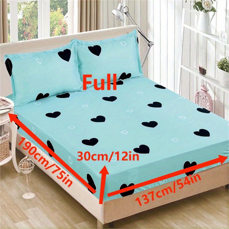 Love Print Fitted Sheet Set Dustproof Non slip Mattress - Temu