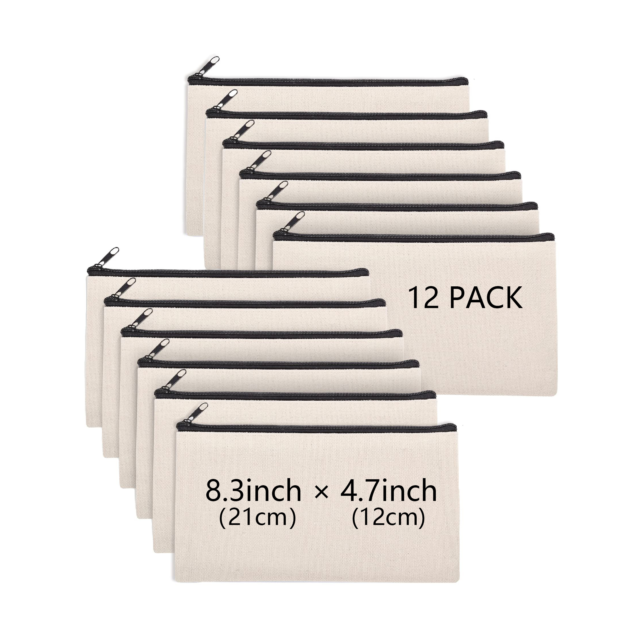 Blank Diy Craft Bag Canvas Zipper Pouch Canvas Invoice Bill - Temu