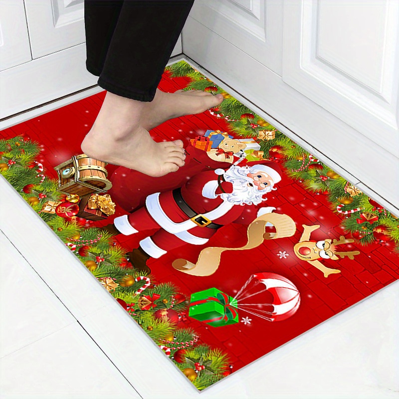 CHRISTMAS MAGIC Santa & Friends Non-Slip Anti-Fatigue Cushioned Kitchen Mat  Rug