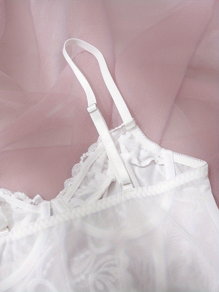 Floral Lace Push Up Cami Coeset, Contrast Mesh Hollow Out Crop Top Bra,  Women's Lingerie & Underwear - AliExpress