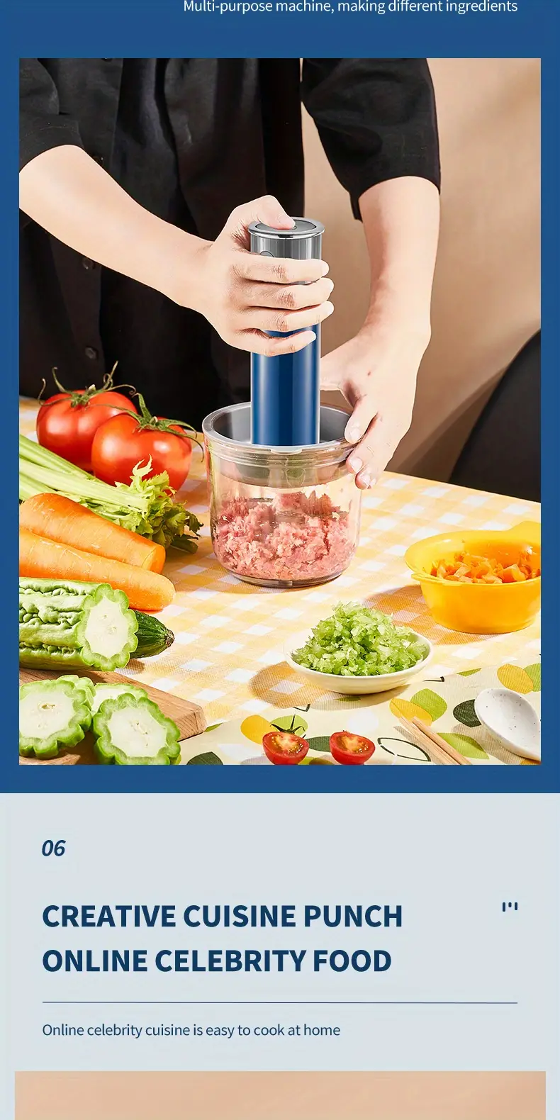 POSAME Mini Food Processor Meat Grinders Electric,Small Kitchen