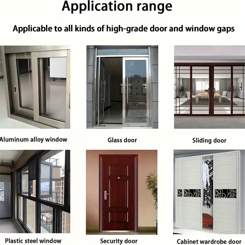 19.6 ft Rubber Door Weather Stripping Door Seal Strip for Doors & Windows,Self-Adhesive Door Insulation Weather Strip,Soundproof Door Sealers for