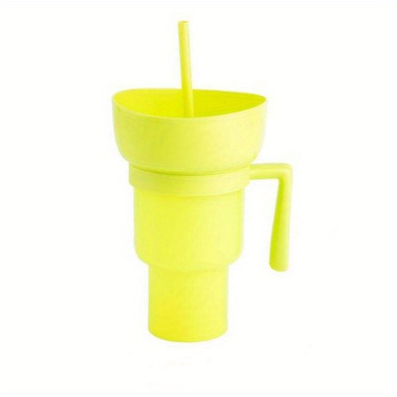 Tumbler Portable Stadium 2 In 1 Snack Bowl Drink Cup with Straw  Multipurpose Color Change Snacks Container For Home Cinemas Use