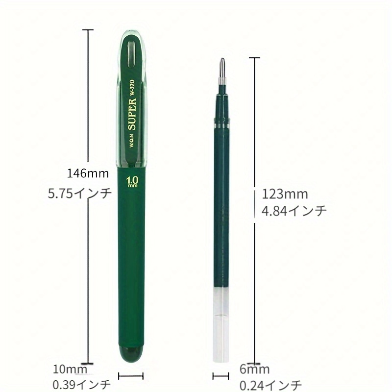 硬筆 書道ペン ボールペン ローラーボールペン 1.0mm 滑らかな書き味 緑インク 替え芯 快適な使い心地  学用品/事務用品/アーティストライティング WQN-320