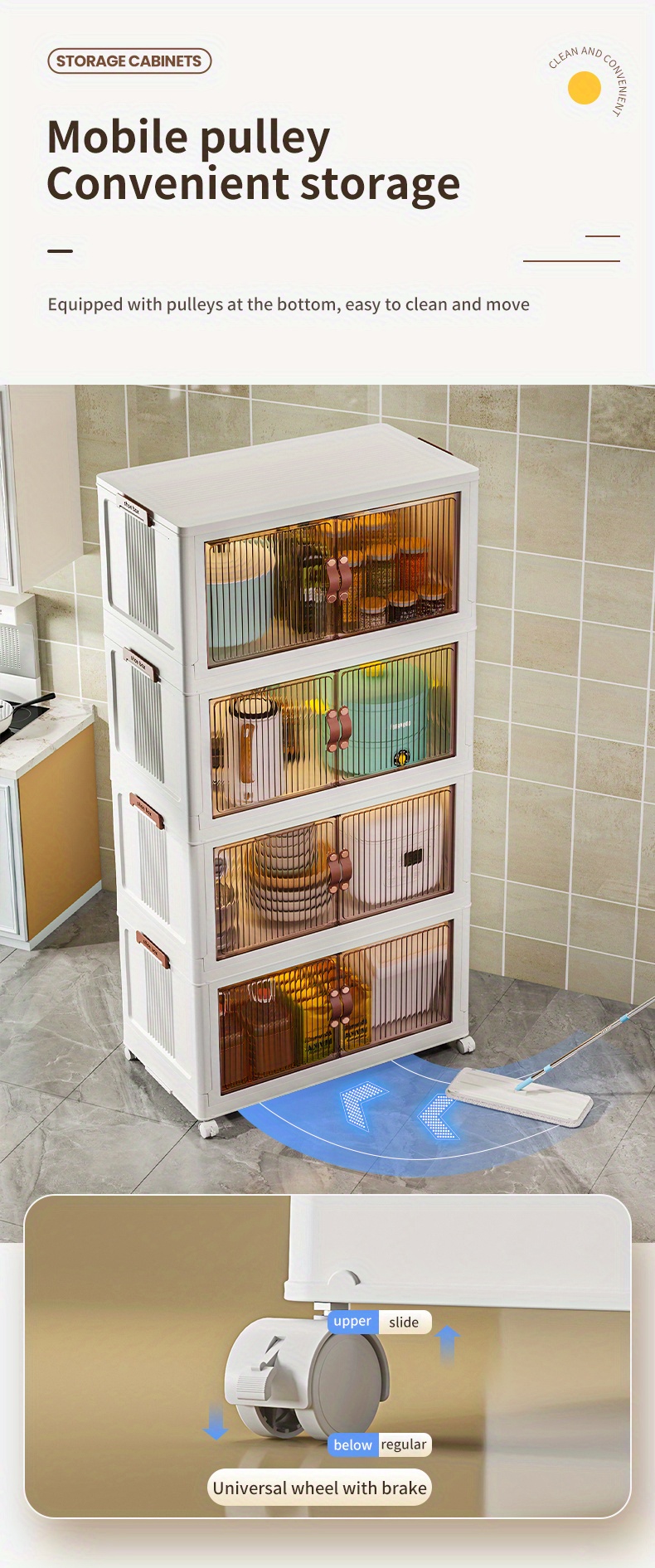 Portable multi-layer storage cabinets Household Folding Plastic