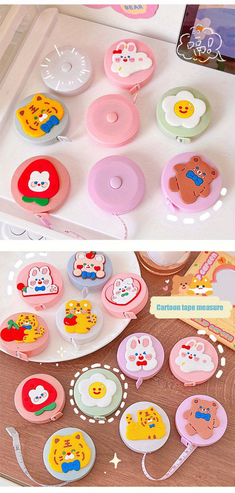 Mini Tape Measure, Cartoon Cute Tape Measure, Portable Meter Waist