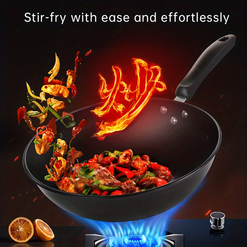 1pc, Woks & Stir-Fry Pans, Griddle, Chef's Pans, 32cm/12.6in Non-Stick Cast  Iron Skillet, For Gas Stove Top And Induction Cooker, PFOA Free, Cookware