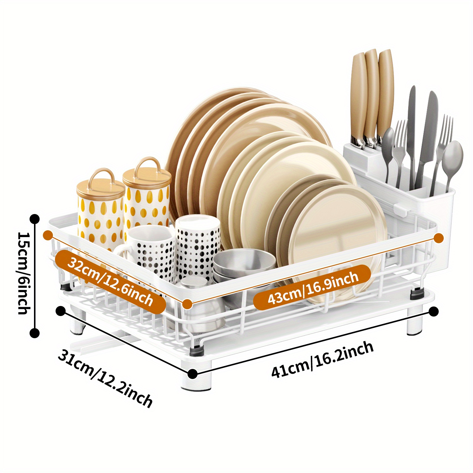 GNEL - Estante para platos expandible, pequeño y compacto para mostrador de  cocina, moderno estante para secar platos, escurridor de platos de acero
