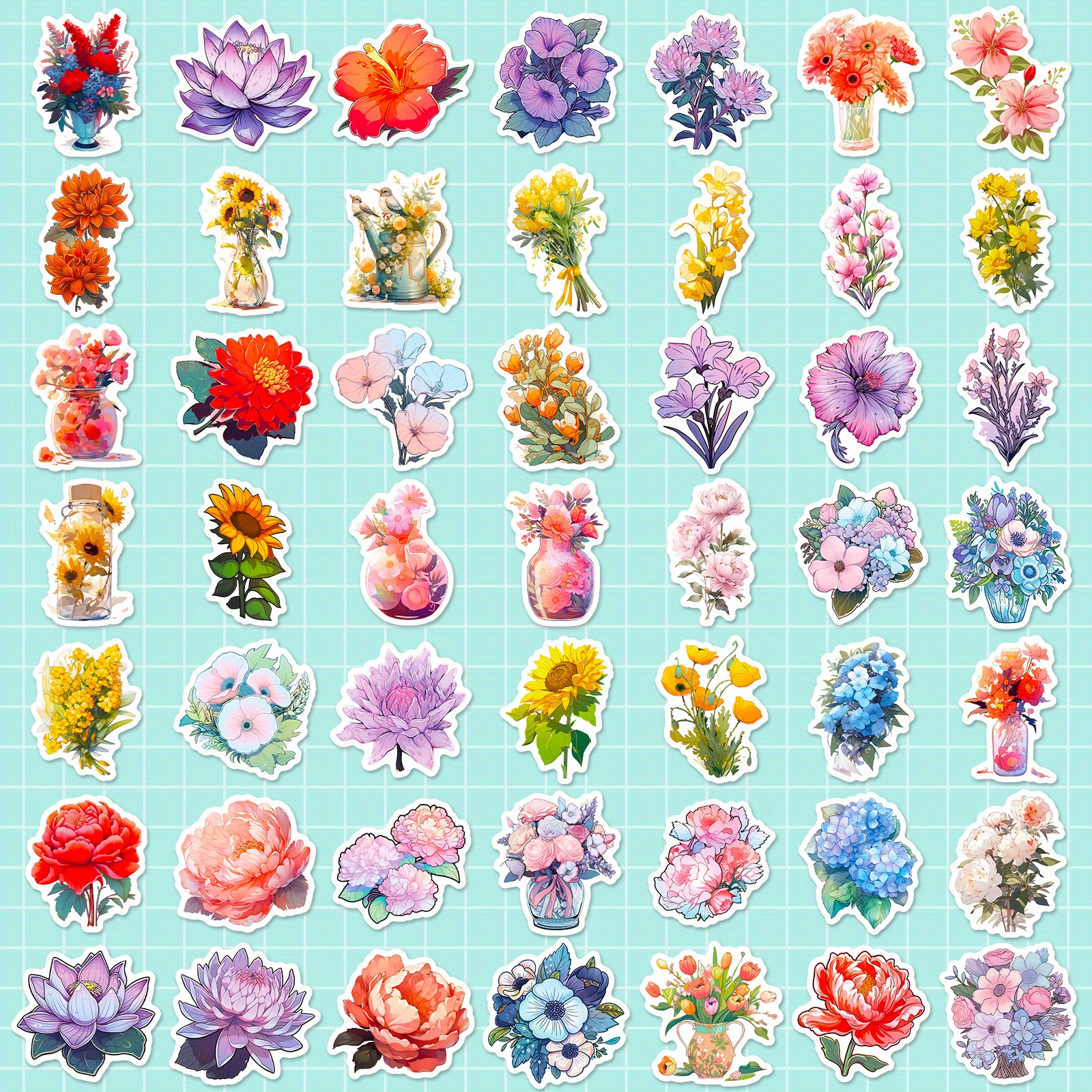 Vinyl Flowers Stickers Pack B