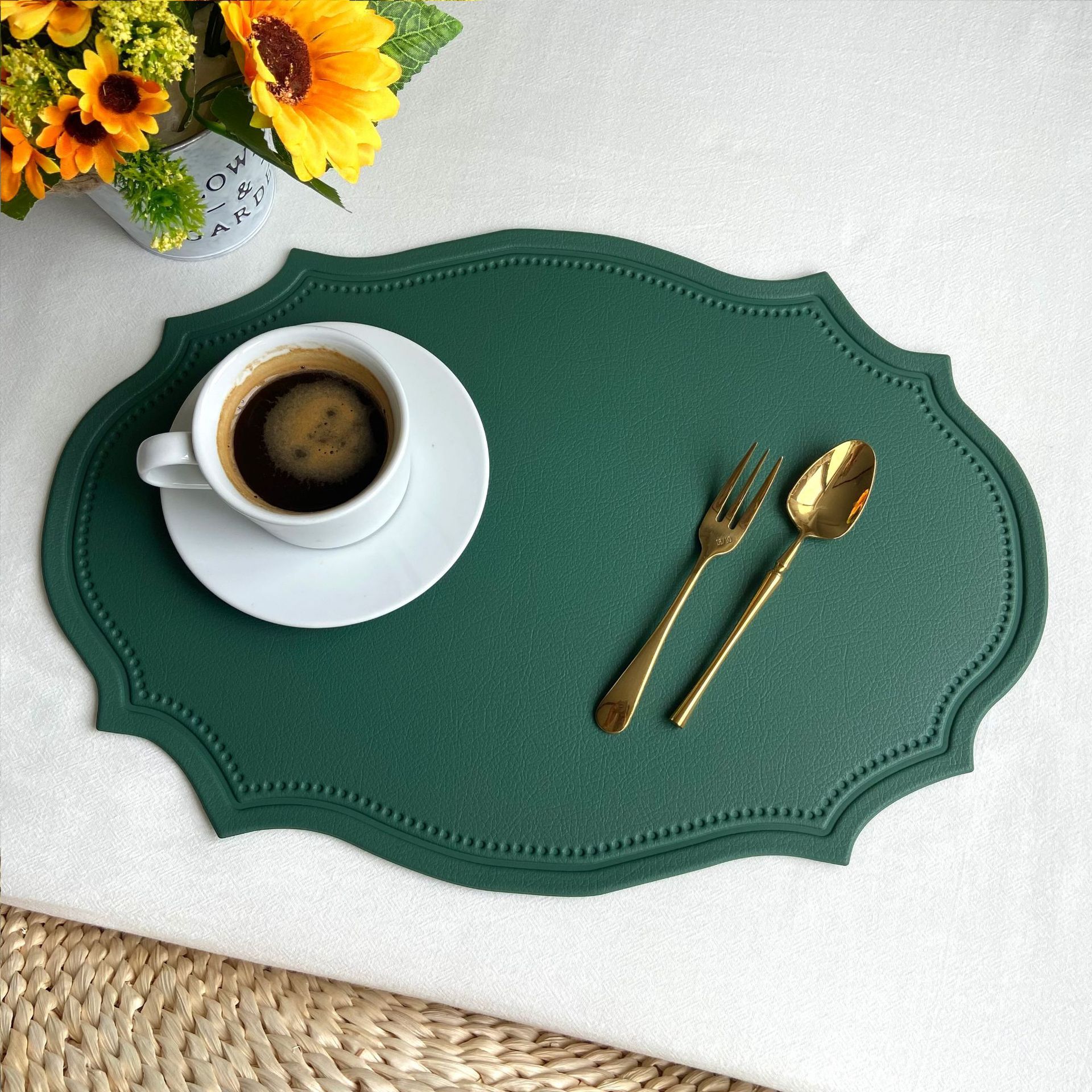 Round Pvc Placemats Solid Color Light Luxury Pads Heat - Temu