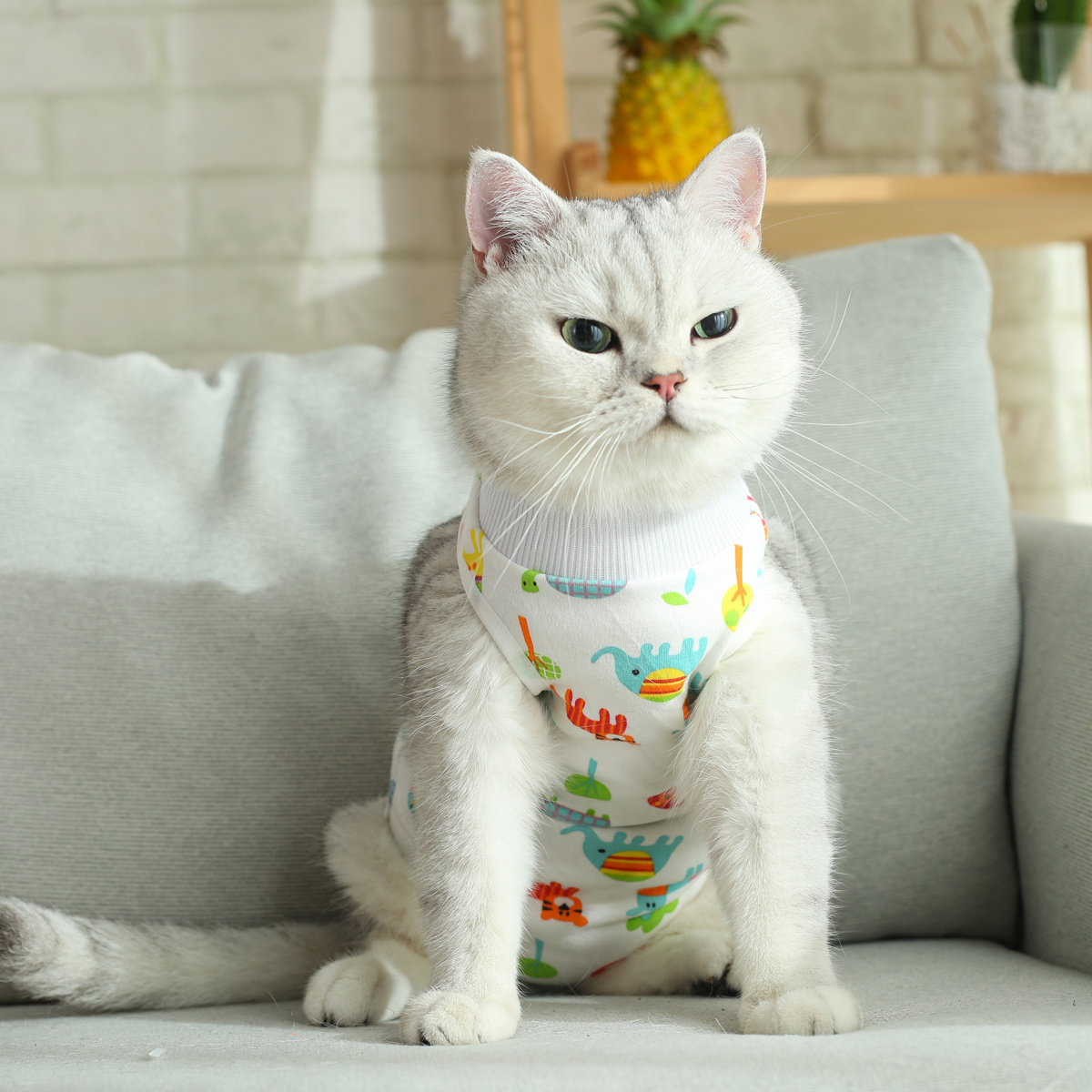 1pc Cat Recovery Suit Kitten Surgical Full Bodysuit For Abdominal Wound