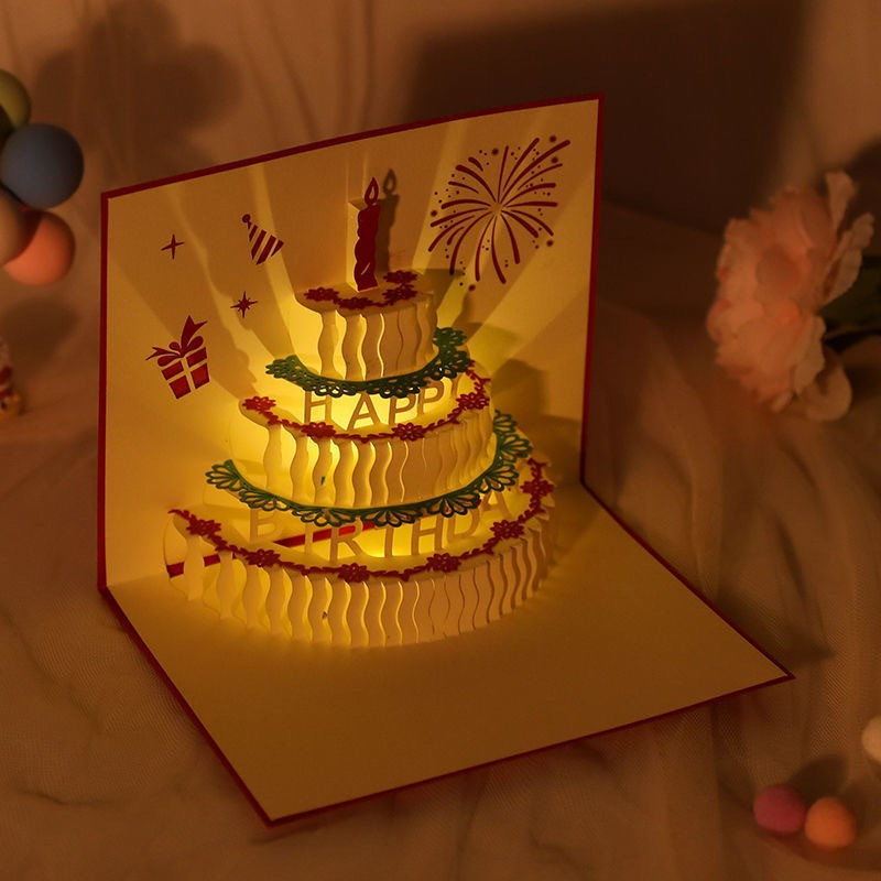 Popcards Pop-Up Cards - Gâteau avec bougie Joyeux anniversaire