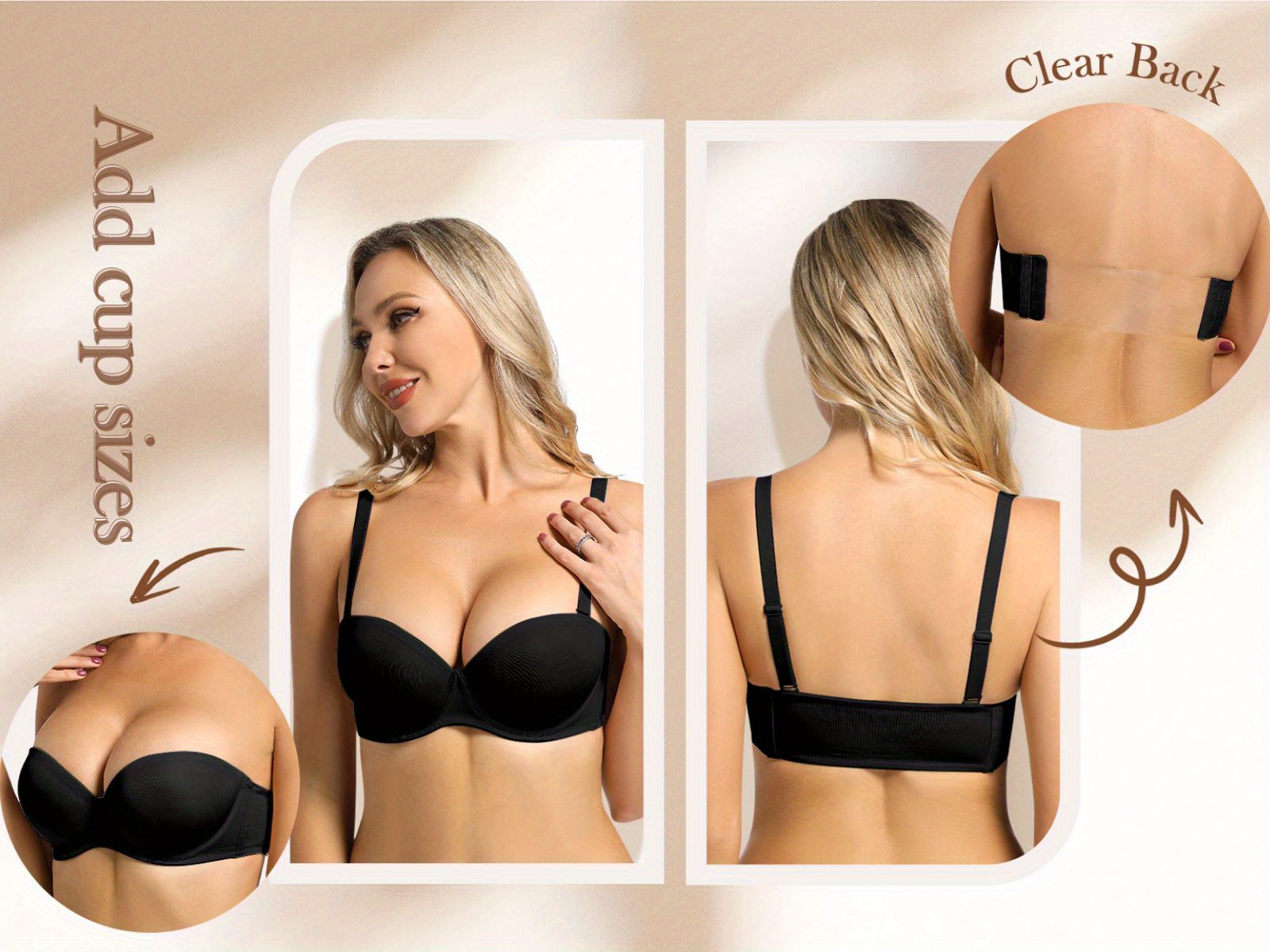 Strapless Bandeau Bra Comfy Soft Push Intimates Bra Women's - Temu