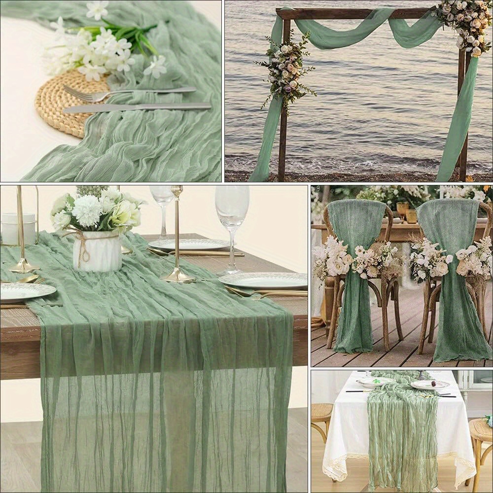 Sage Green Cheesecloth Table Runner Cheese Cloth Gauze - Temu