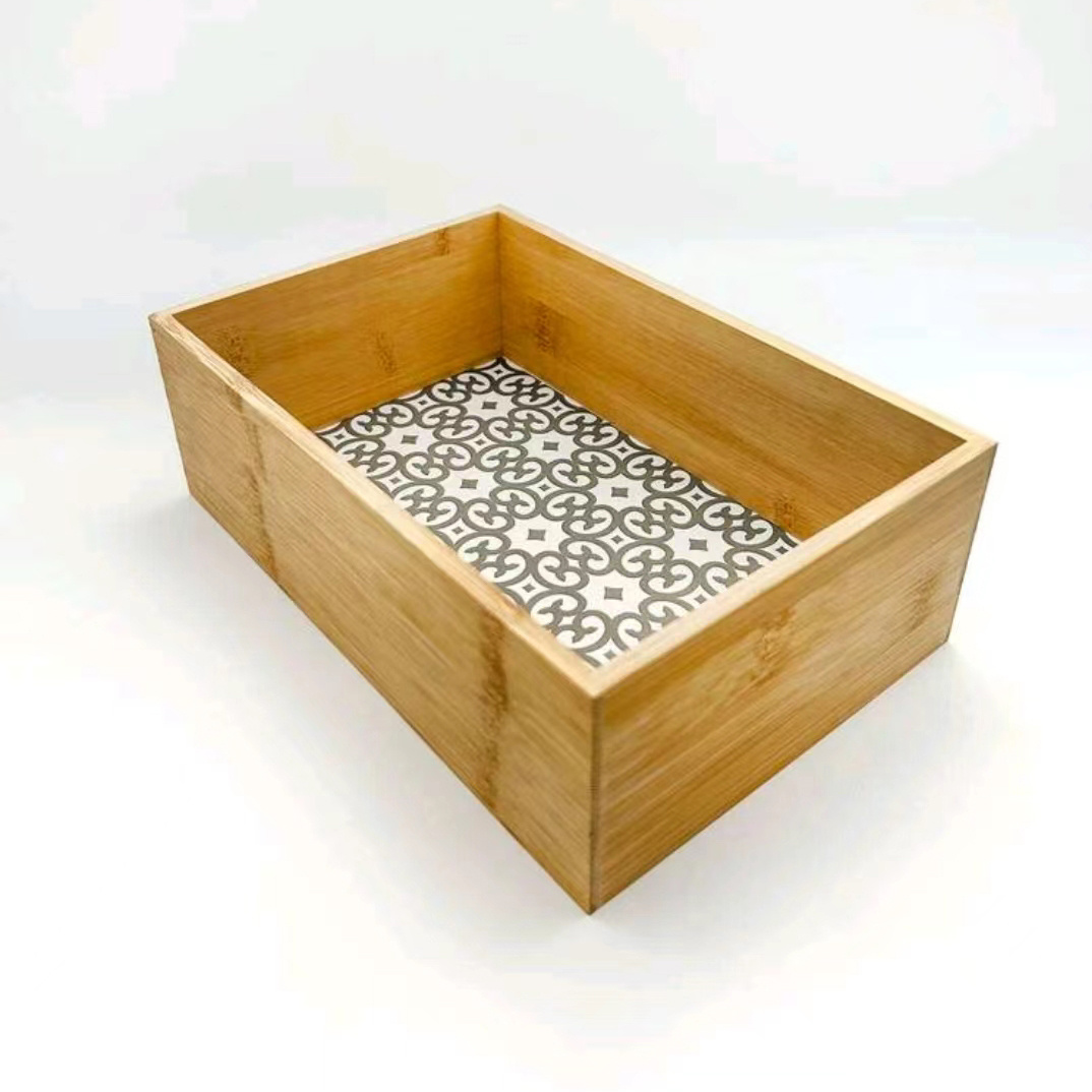 Kitchen Storage Basket With Bamboo Board Large Capacity - Temu