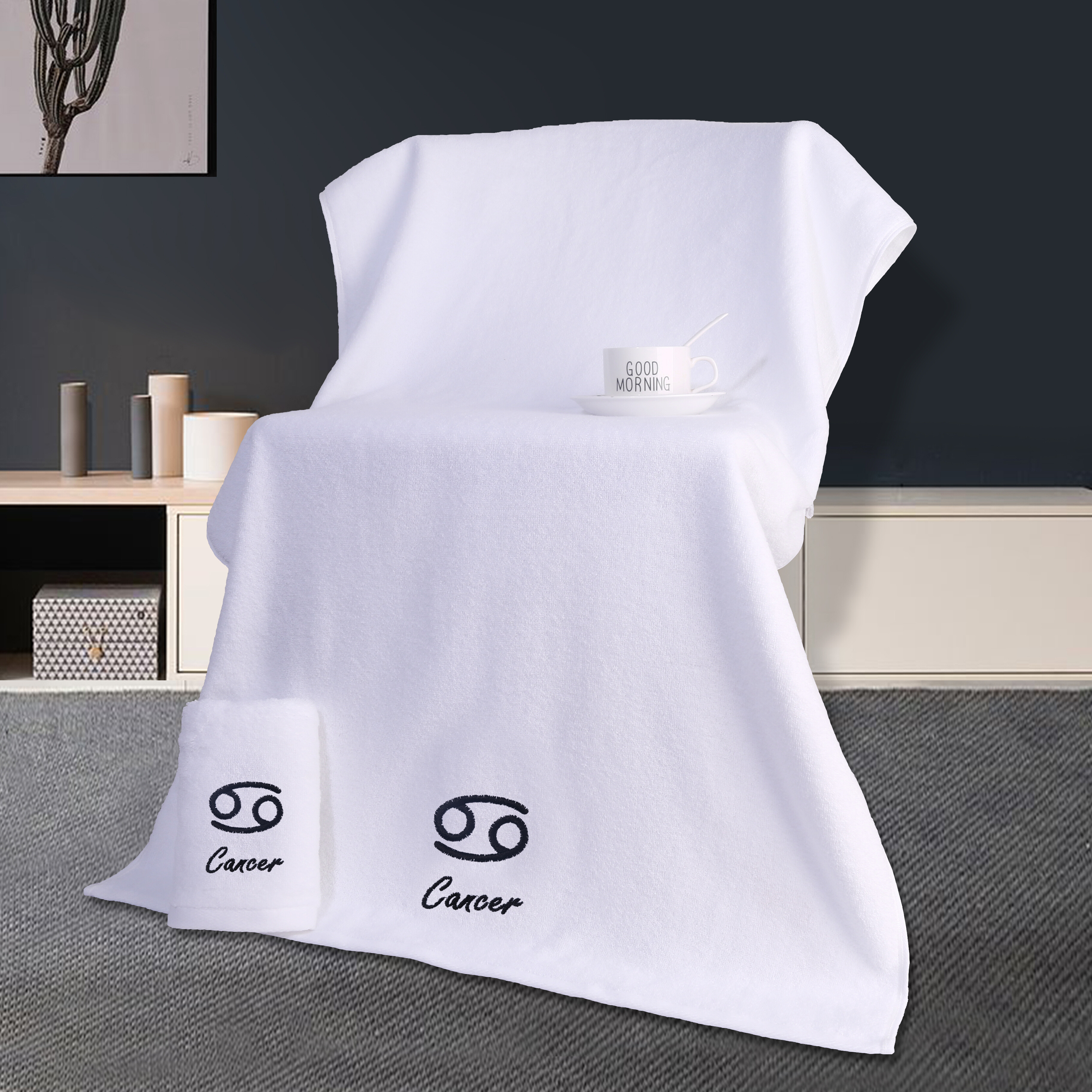 Soft Absorbent Cotton Face Towel Twelve Constellation - Temu