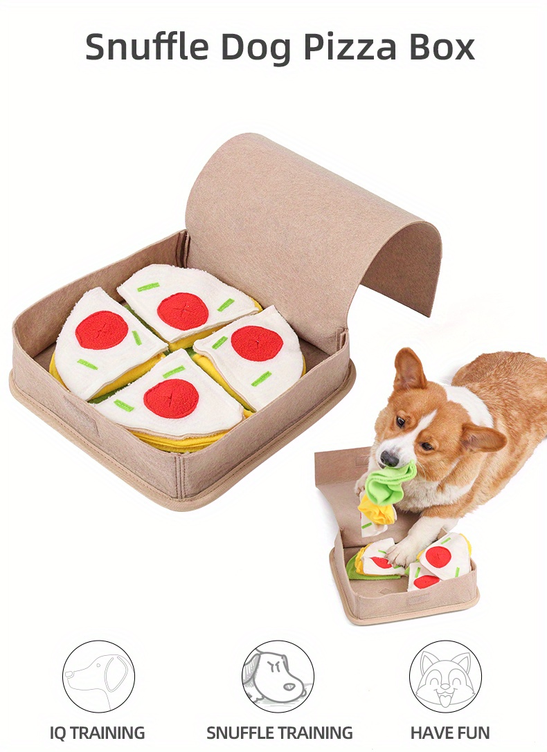 Pizza Box Shape Educational Dog Toy Slow Feeder Dog Toy For Dog