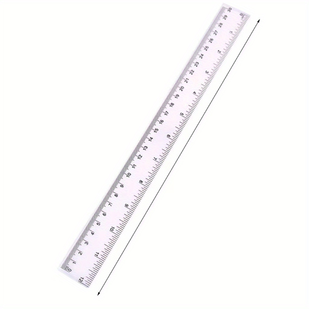 Transparent 30cm Scale Ruler Plastic Straight Ruler