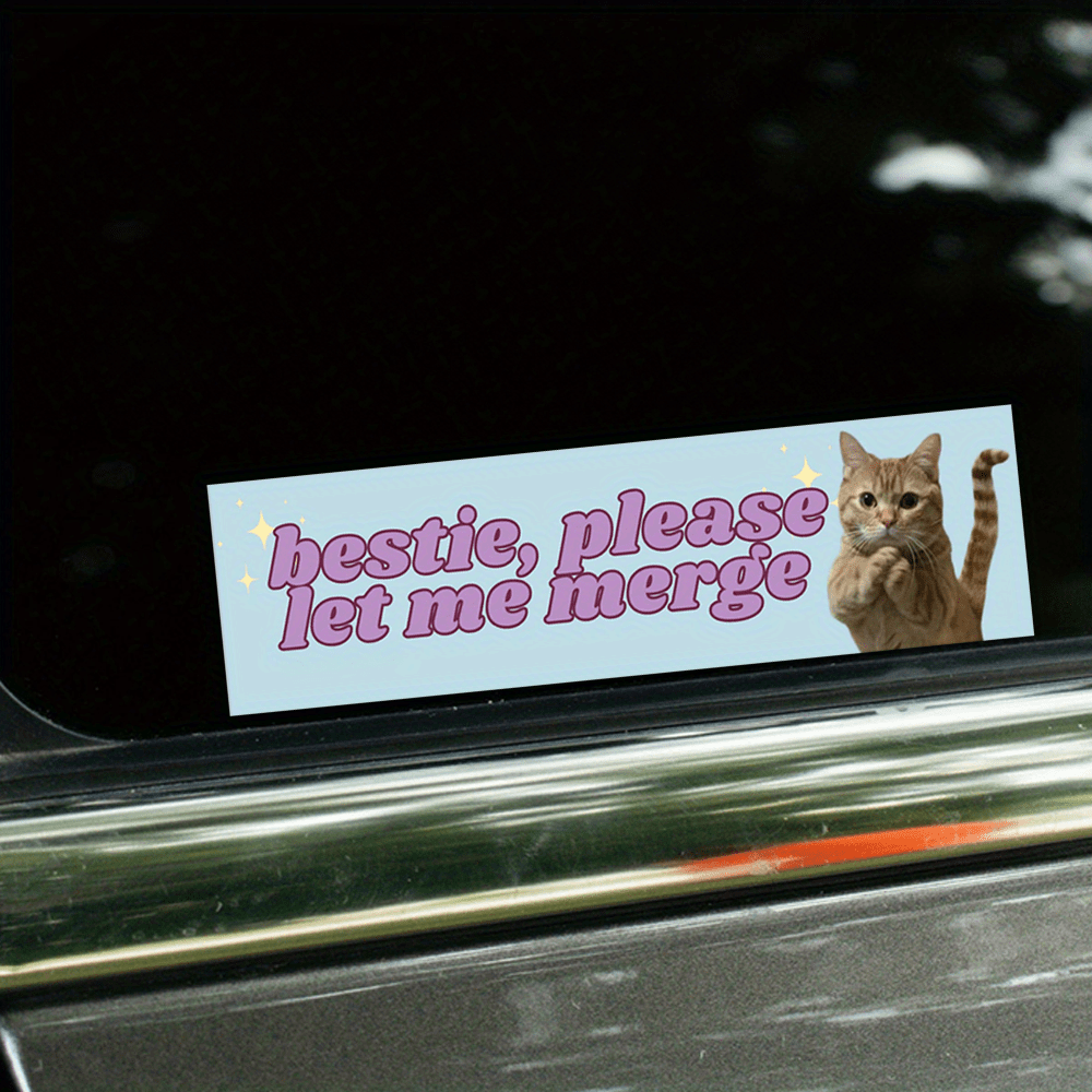 Bestie, Please Let Me Merge Cat Car Sticker Hydroflask Sticker Pleading Sad  Cat Cute Ca Notebook Sticker External Accessories Waterproof Vinyl Decals -  Temu Germany