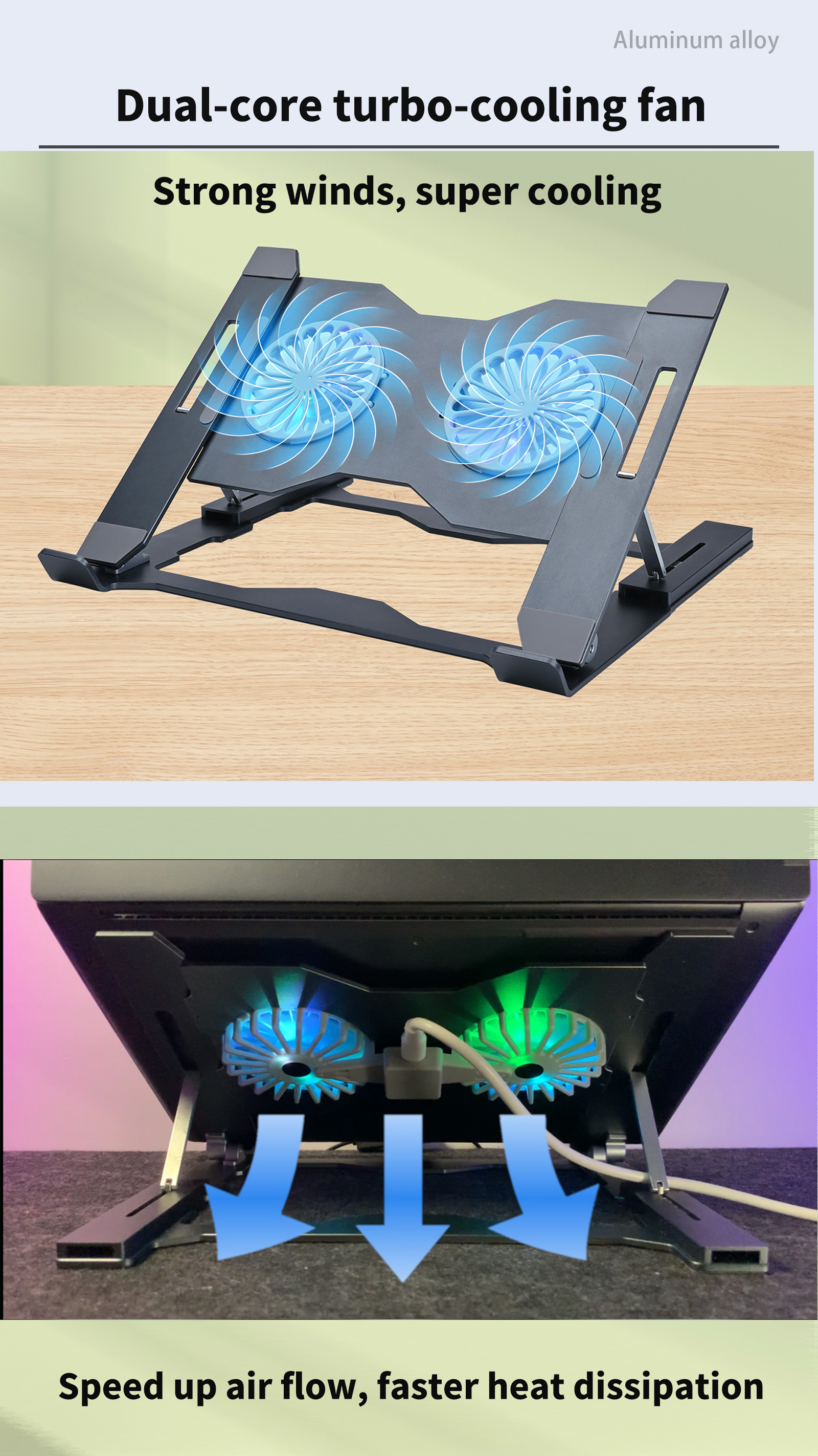Laptop Stand Folding Stand Laptop Heat Dissipation Dual Fan Temu United