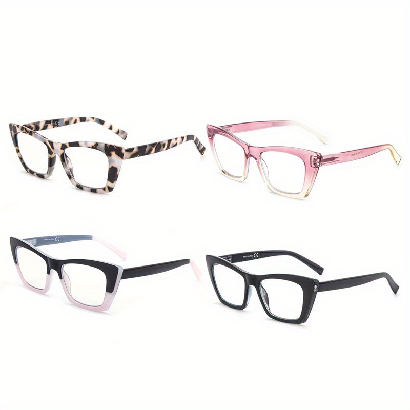 1pc Mens Cat Eye Glasses Cute Oversized Square Spring Hinge Glasses