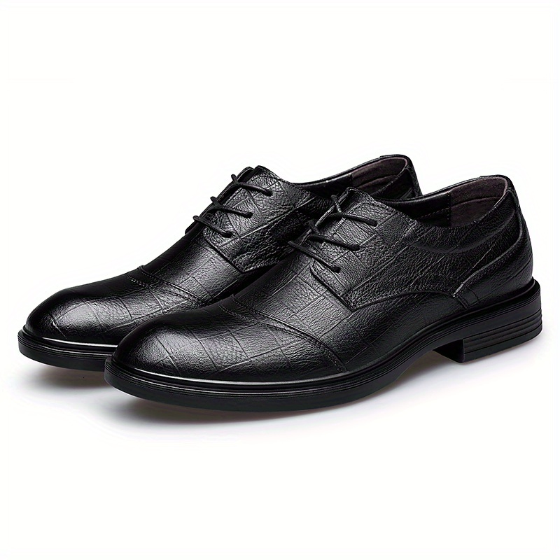 mens derby shoes lace front almond toe dress shoes men - Temu