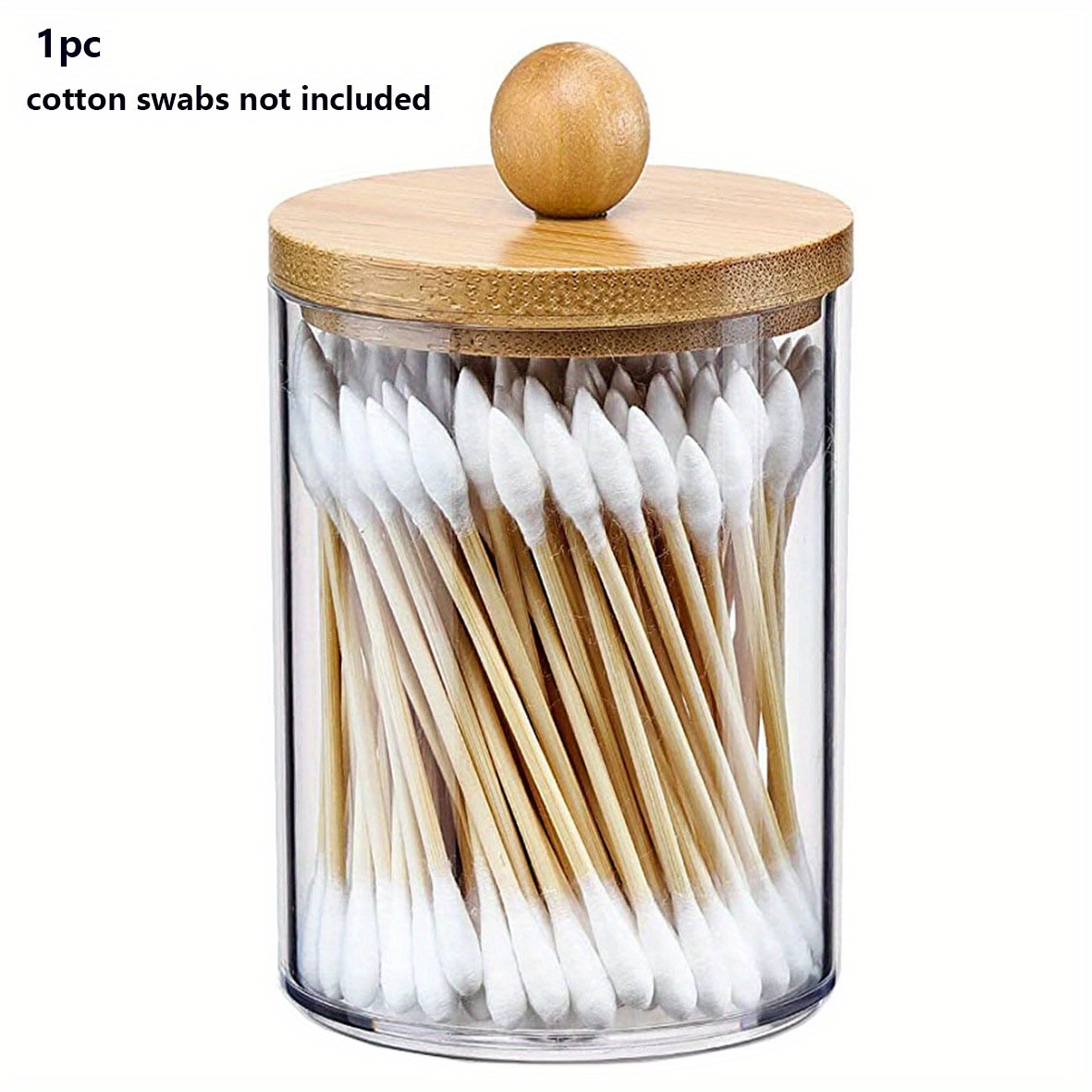 Acrylic Cotton Swabs Jar Holder Canister For Ball Swab Round Pads Clear Vanity Makeup Organizer For Bathroom